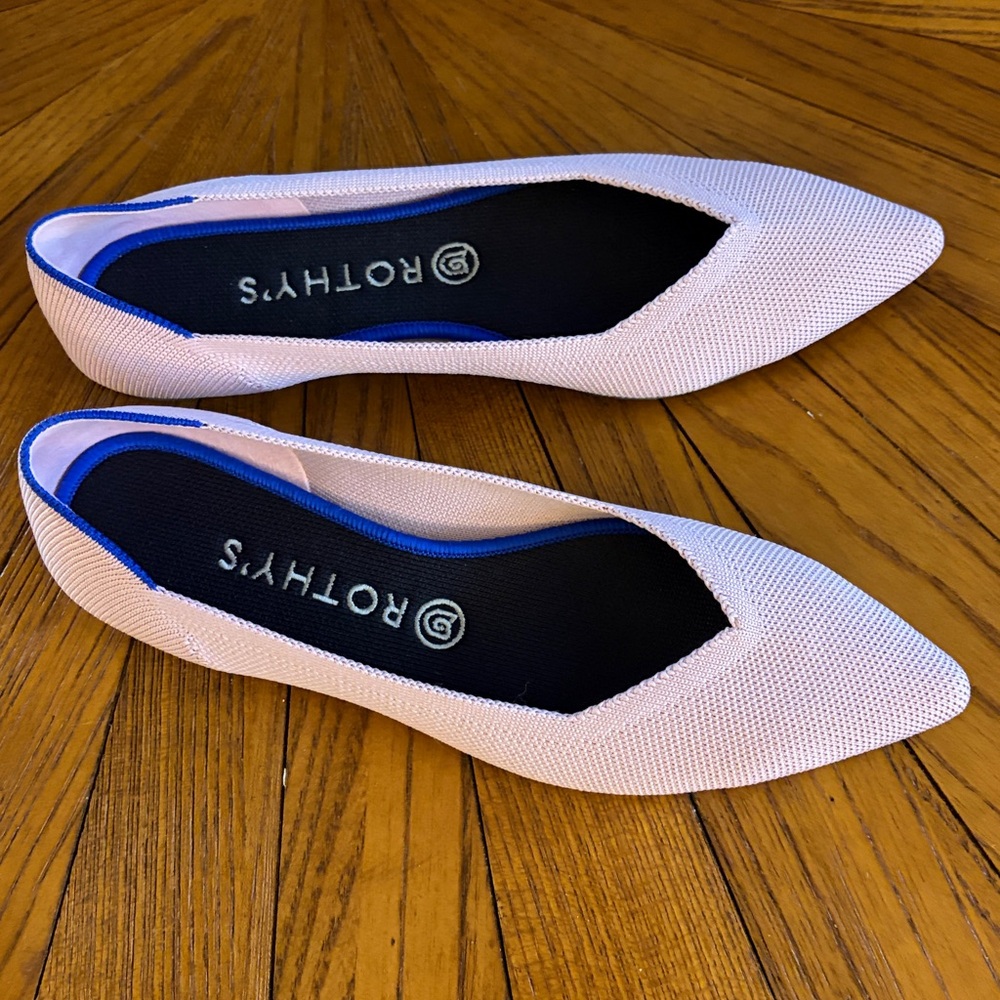Rothy's Pointed Pink Flats Size 10 Spring Summer Travel Vacation Business Casual - Picture 2 of 4